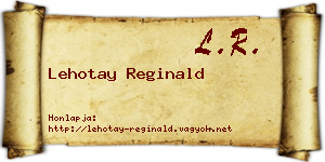 Lehotay Reginald névjegykártya